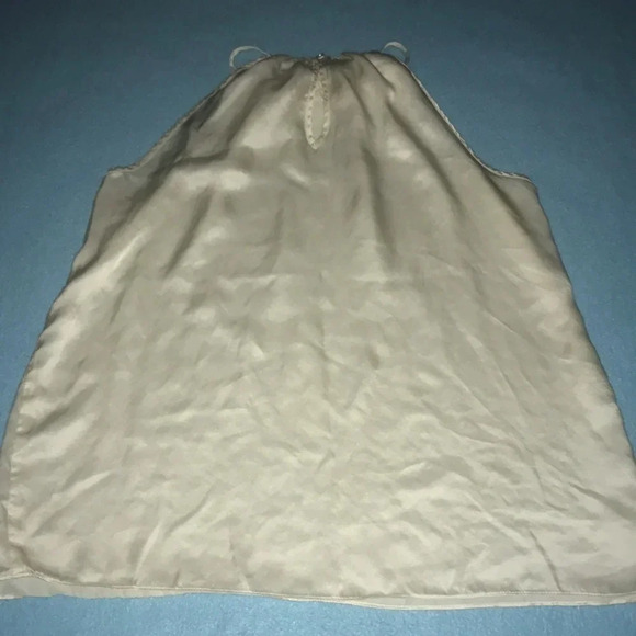 UNBRANDED satin/silk beautiful rosettes embellished spaghetti strap tank size M - Picture 3 of 6